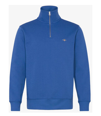 Gant heren kobaltblauw sweat zipper met ritsje