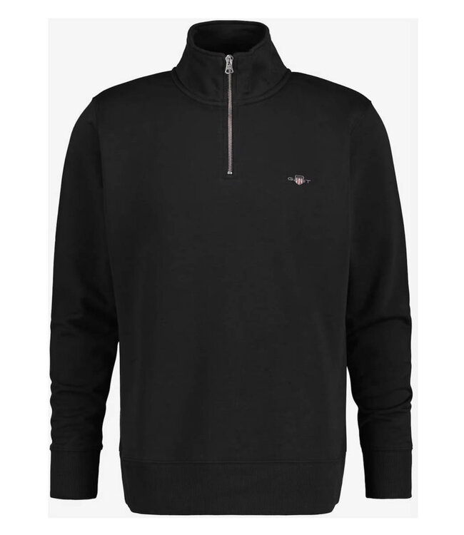 Gant 2008005 5 heren zwart black sweat zipper met ritsje