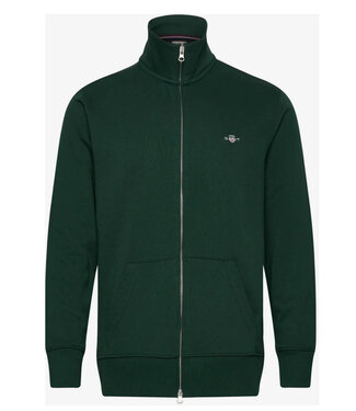 Gant heren donkergroen sweat vest met rits