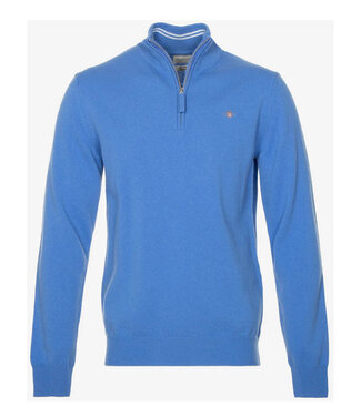 Gant heren blauw zipper trui ritsje superfine lamswol