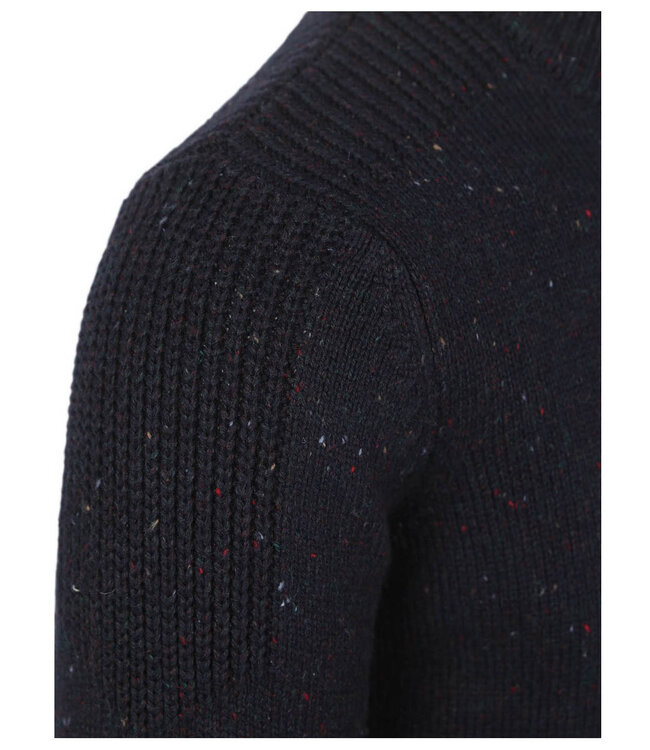 New Zealand Auckland heren zipper icon navy donkerblauw melange met knopen