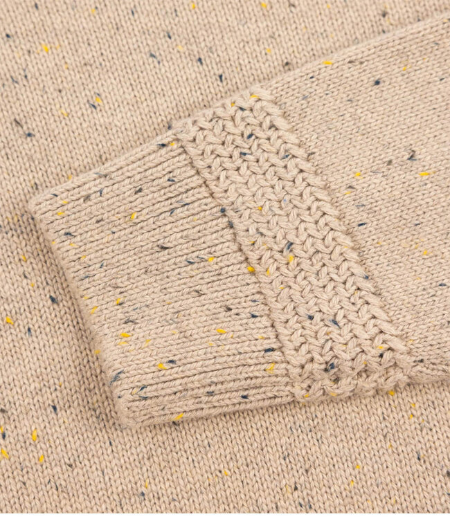 New Zealand Auckland heren zipper warm beige melange beige zand met knopen