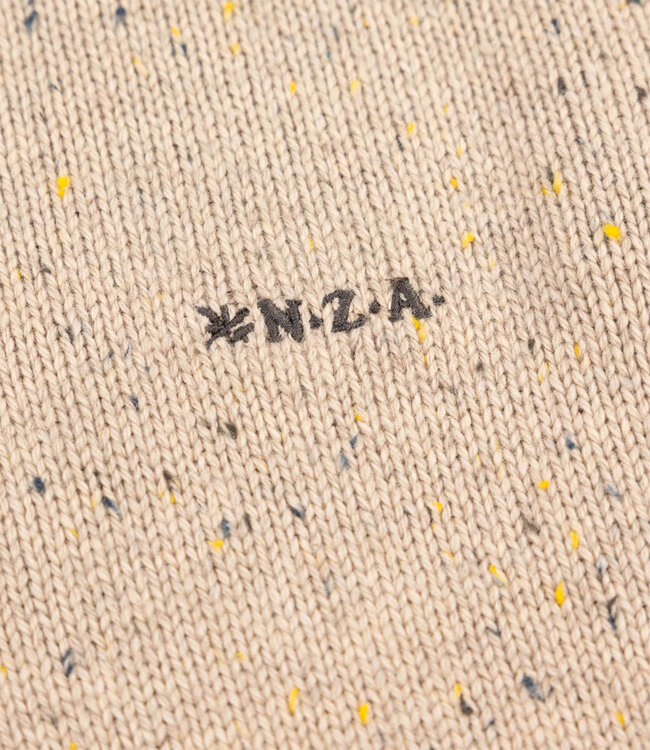 New Zealand Auckland heren zipper warm beige melange beige zand met knopen