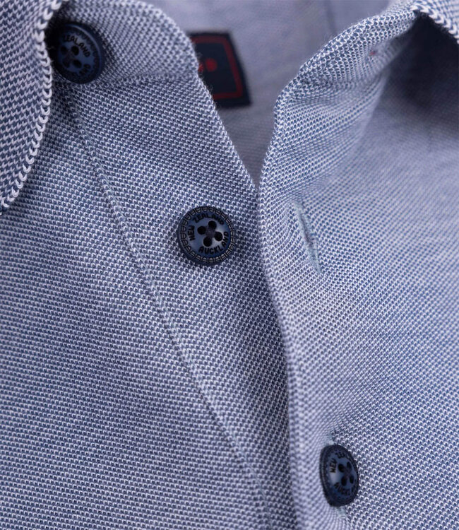 New Zealand Auckland 25GN206 1685 brilliant blue melange polo lange mouw