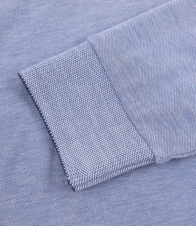 New Zealand Auckland 25GN206 1685 brilliant blue melange polo lange mouw