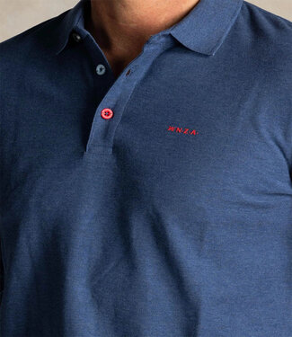 New Zealand Auckland brilliant blue melange polo lange mouw