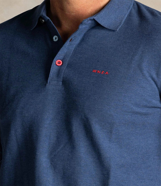 New Zealand Auckland 25GN200 1685 brilliant blue melange polo lange mouw