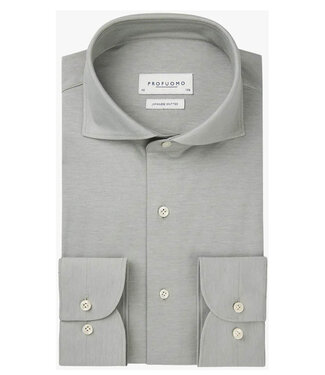 Profuomo slim fit overhemd japanese knitted mintgroen