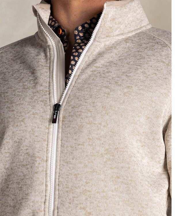 New Zealand Auckland 25KN375 1165 fleece vest sea foam melange met rits en zakken