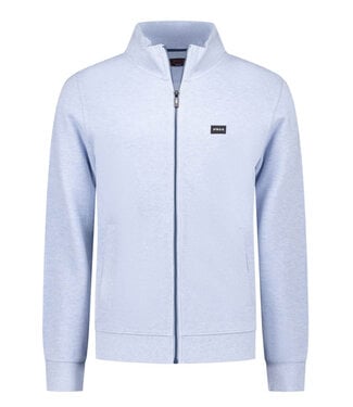 New Zealand Auckland sweat vest lichtblauw melange met rits en zakken
