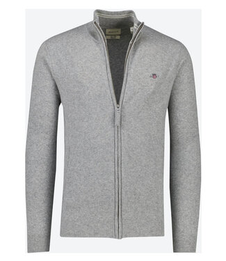 Gant heren grijs melange vest lamswol