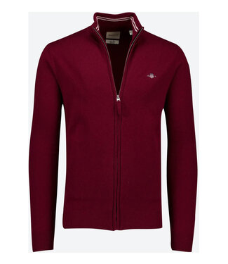 Gant heren bordeaux rood vest met rits lamswol