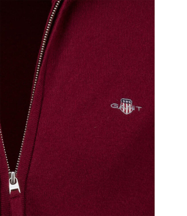 Gant 87214 605 heren bordeaux rood vest superfine lamswol