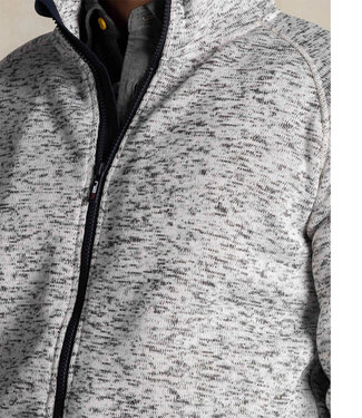 New Zealand Auckland fleece vest milky ecru melange met rits en zakken