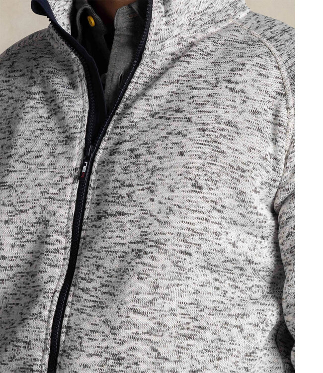 New Zealand Auckland fleece vest milky ecru melange met rits en zakken