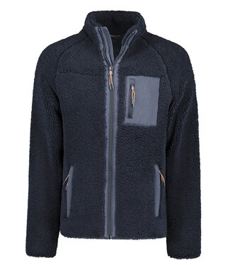 New Zealand Auckland fleece vest donkerblauw classic navy met rits en zakken