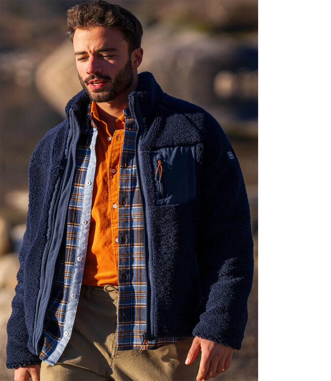 New Zealand Auckland 25KN382 2605 fleece vest donkerblauw classic navy met rits en zakken