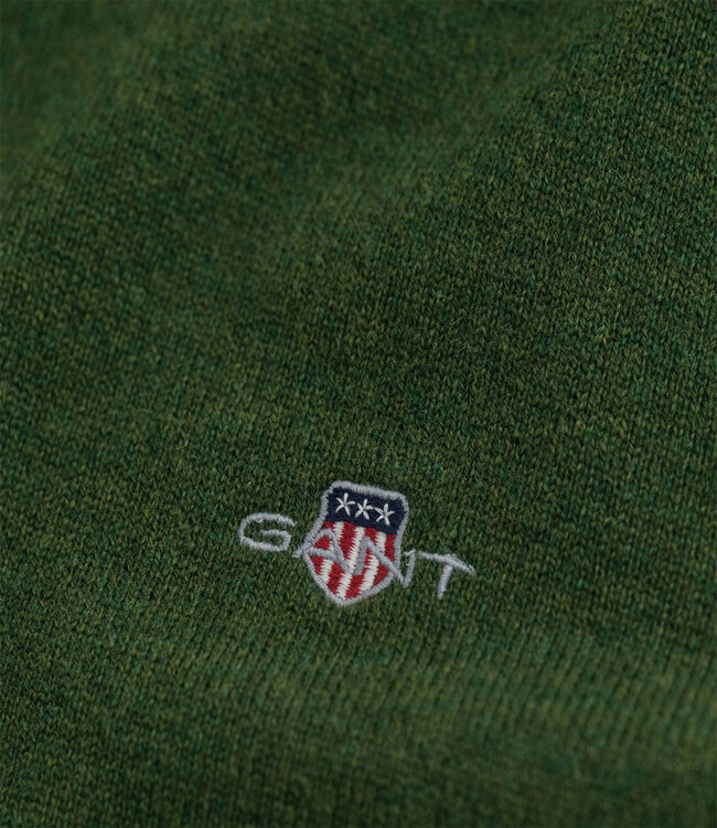 Gant 87211 303 heren mos groen ronde hals trui superfine lamswol