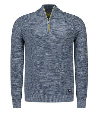 New Zealand Auckland blauw melange heren zipper met ritsje