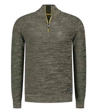 New Zealand Auckland donkergroen melange heren zipper met ritsje