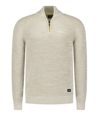 New Zealand Auckland beige melange heren zipper met ritsje