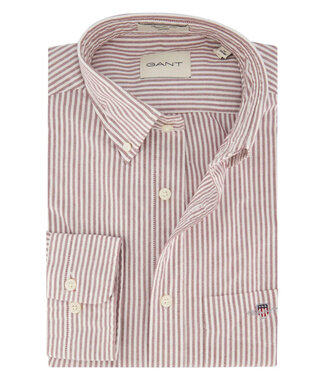 Gant bordeaux rood-wit oxford streepje regular