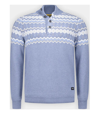 New Zealand Auckland heren zipper lichtblauw met wit grijs winter motief