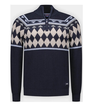 New Zealand Auckland donkerblauw icon navy heren zipper winter motief