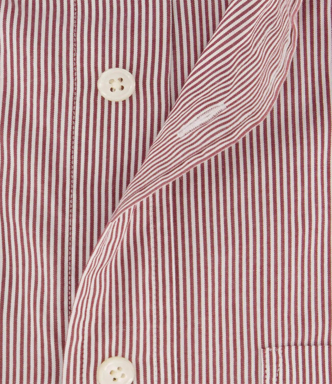 Gant 3000140 604 heren overhemd bordeaux rood-wit streepje lange mouw