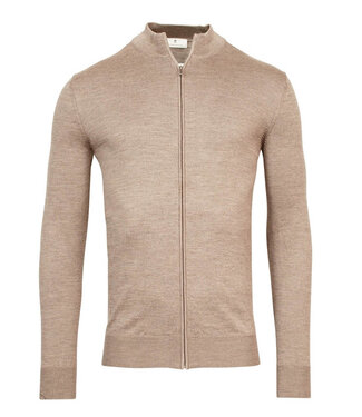 Thomas Maine heren merino wol beige melange vest met rits