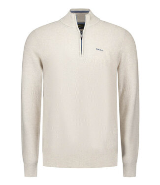 New Zealand Auckland heren zipper beige melange structuur met ritsje