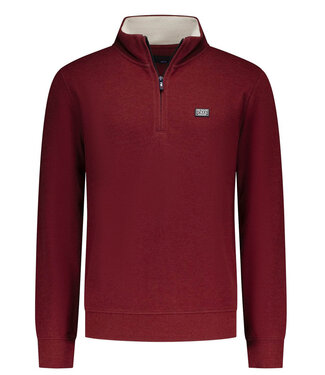 New Zealand Auckland bordeaux rood melange sweater met ritsje