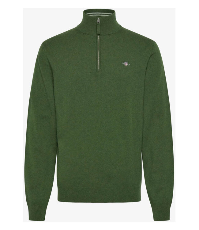 Gant 87213 303 actie heren mos groen zipper trui ritsje superfine lamswol