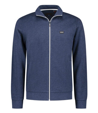 New Zealand Auckland sweat vest donkerblauw melange met rits en zakken