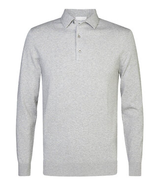 Profuomo PP2J00009B lichtgrijs one piece polo lange mouw