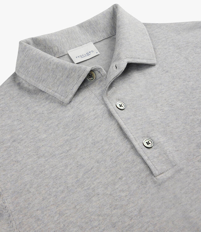 Profuomo PP2J00009B lichtgrijs one piece polo lange mouw