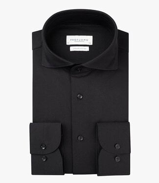 Profuomo slim fit overhemd japanese knitted zwart black