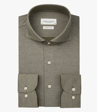Profuomo slim fit overhemd japanese knitted groen green