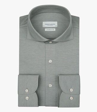 Profuomo slim fit overhemd japanese knitted grijs grey