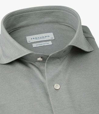 Profuomo slim fit overhemd japanese knitted grijs grey