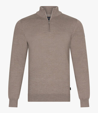 Cavallaro heren sand half zip trui  met ritsje