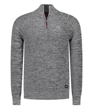 New Zealand Auckland donkerblauw melange heren zipper met ritsje