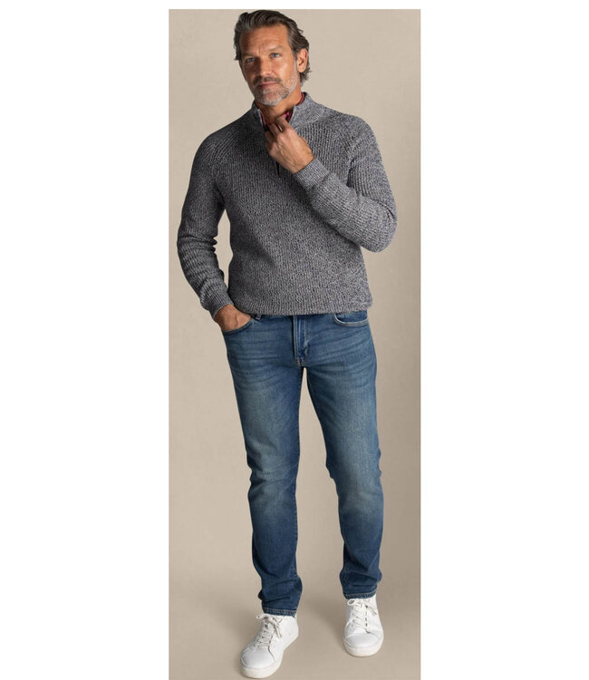 New Zealand Auckland icon navy donkerblauw melange heren zipper met ritsje