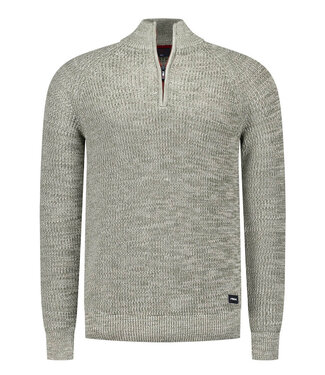 New Zealand Auckland olijfgroen grijs melange heren zipper met ritsje