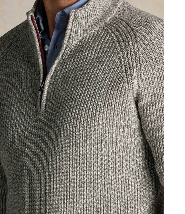 New Zealand Auckland army grey melange olijfgroen grijs melange heren zipper met ritsje