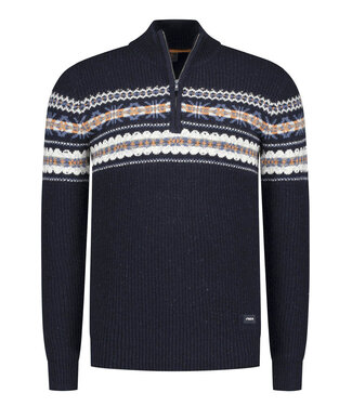 New Zealand Auckland trui donkerblauw heren zipper met ritsje