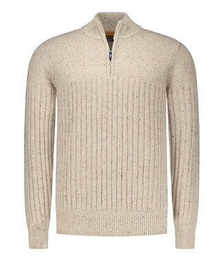 New Zealand Auckland winter kerst trui beige heren zipper met ritsje