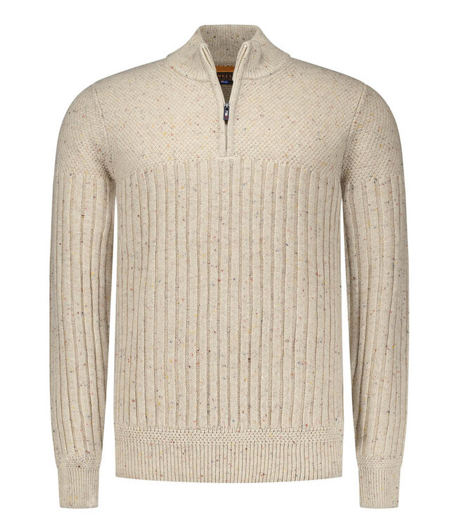 New Zealand Auckland winter kerst trui beige heren zipper met ritsje