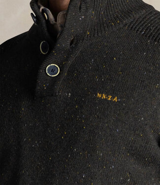 New Zealand Auckland heren zipper bottle green donkergroen melange met knopen