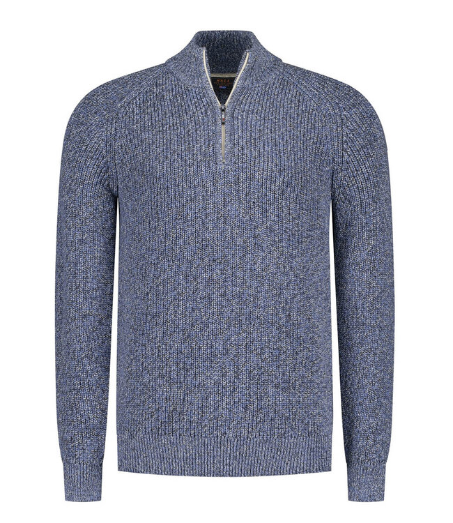 New Zealand Auckland river blue melange winter blauw melange heren zipper met ritsje